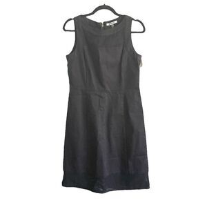 DKNYC Black Cotton Stretch Sheath Tank Dress Knee Length Size 6